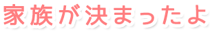 家族が決まったよ